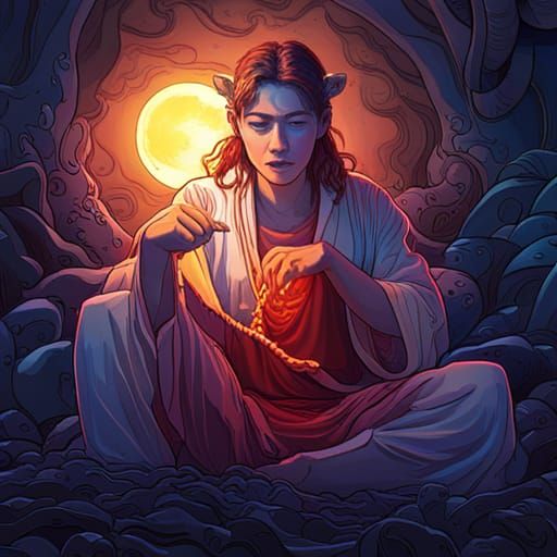 Banana 🍌  cow 🐮  Moon🌛  prayer beads 📿  Lightning ⚡ ghos...