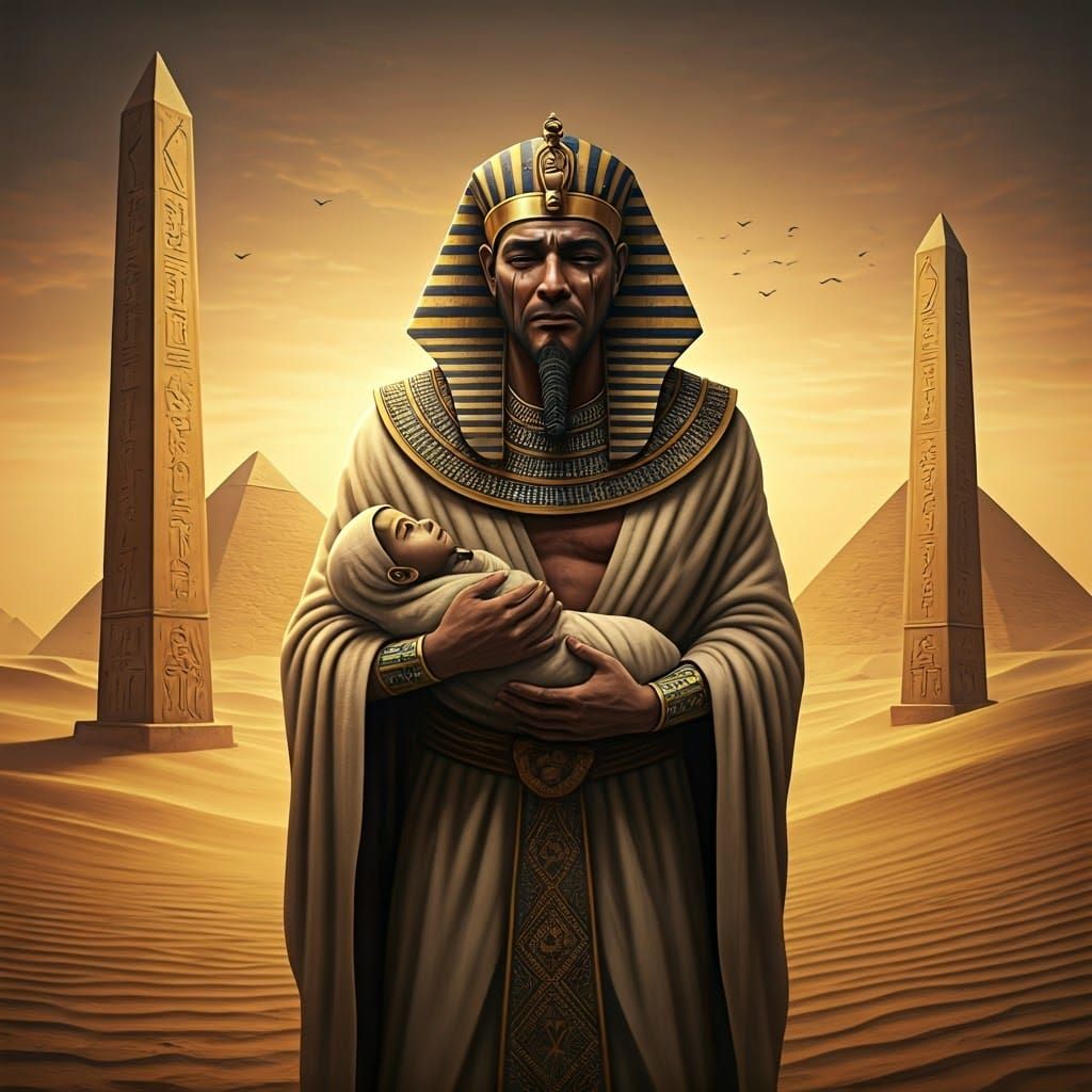 Egyptian Pharaoh Mourns the Loss of a Child in Ancient Deser...
