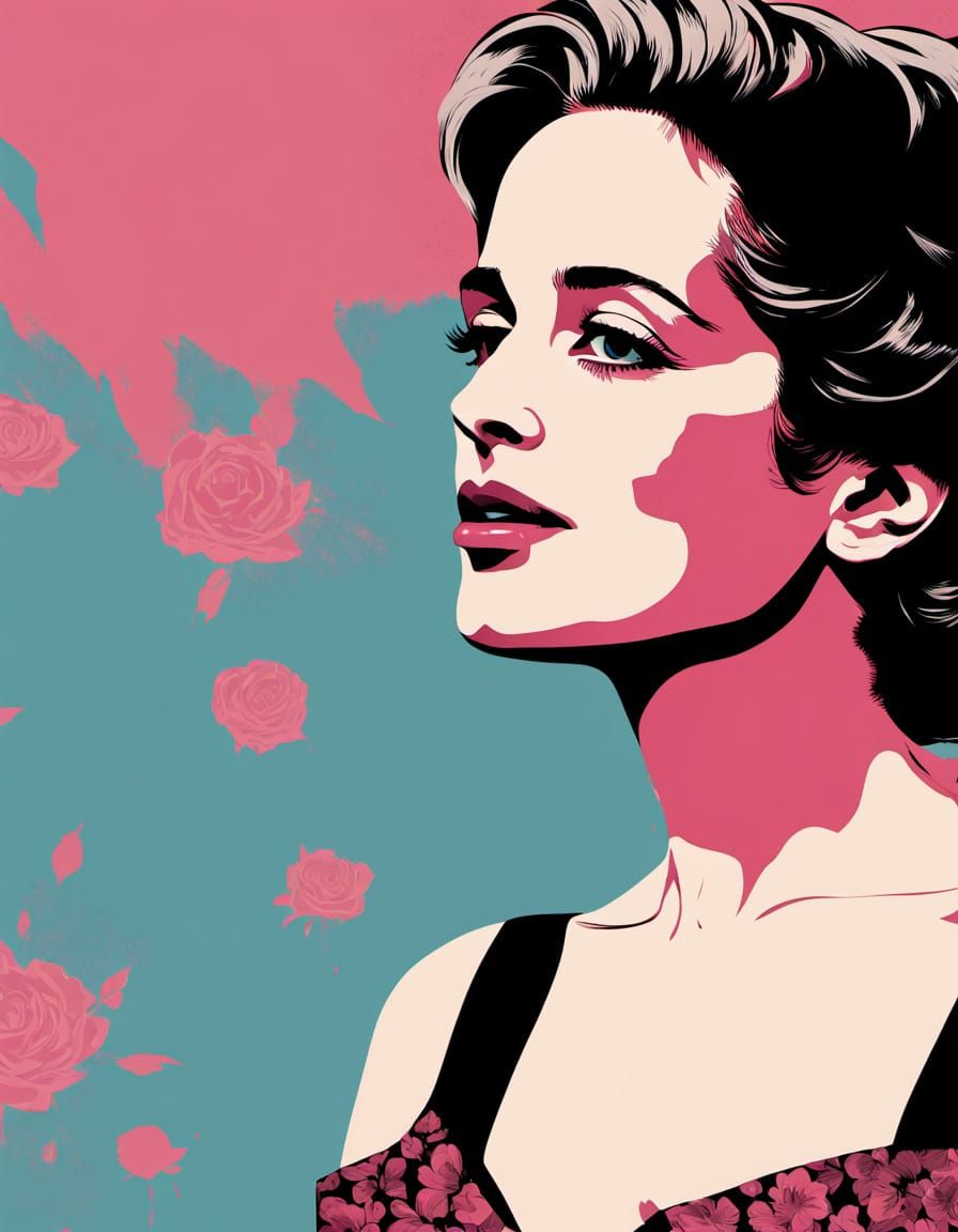 Pop Art Portrait of Hannah Arendt with Ballot Box Background