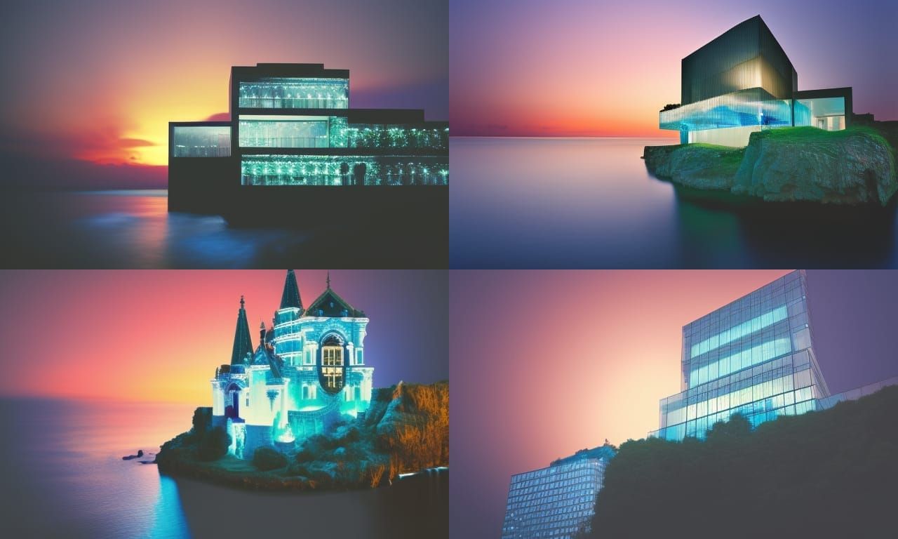 Glass castle AI Generated Artwork NightCafe Creator