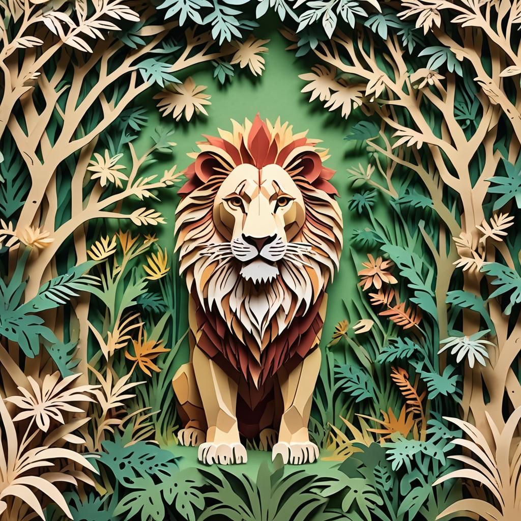 Kirigami Lion