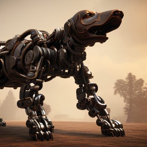 a big, mechanical dog that eats logs