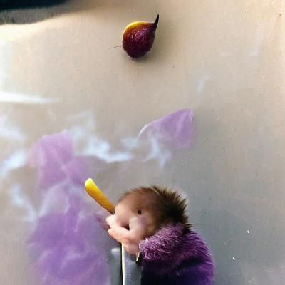 Baby plum smoking a fat dart