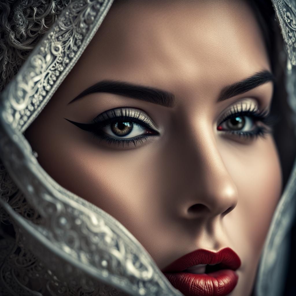 Beautiful woman eyeliner art AI Generated Artwork NightCafe Creator