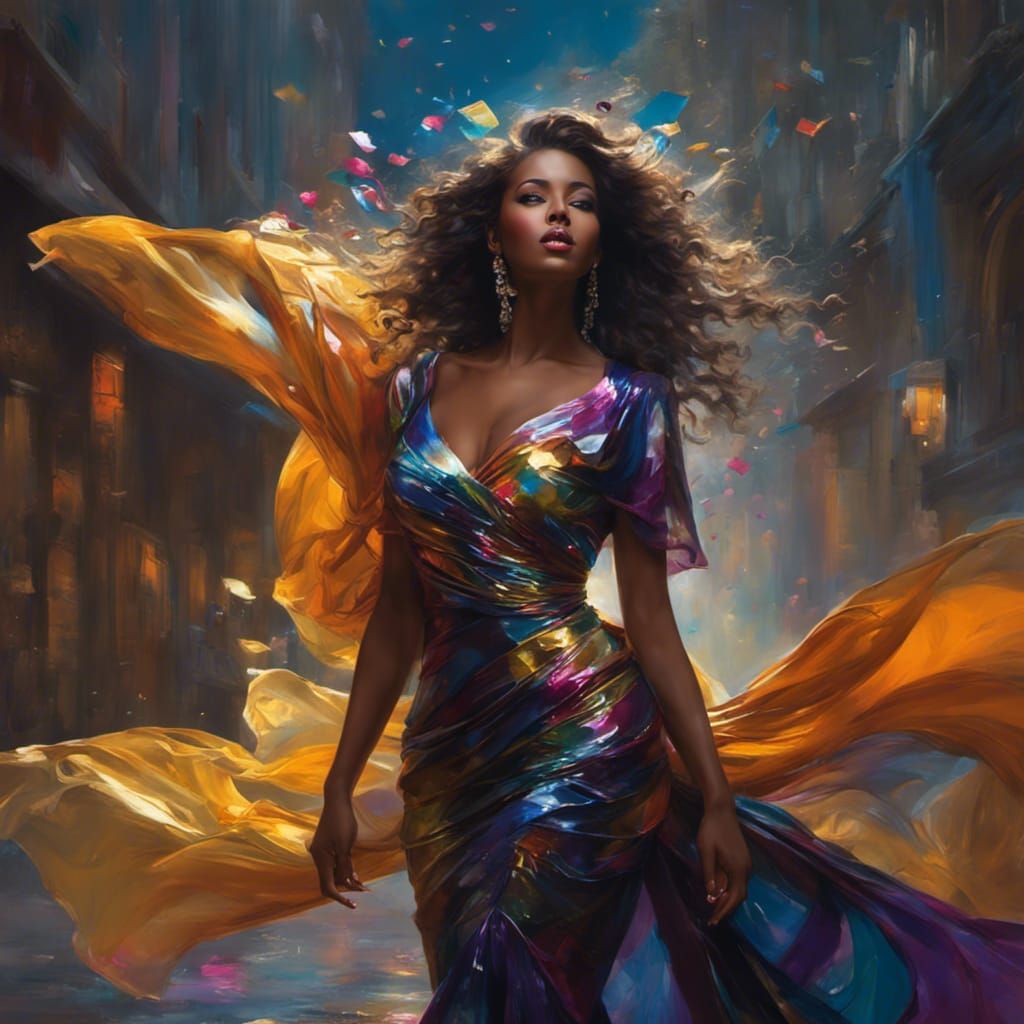 Wearing a Recycled plastic dress