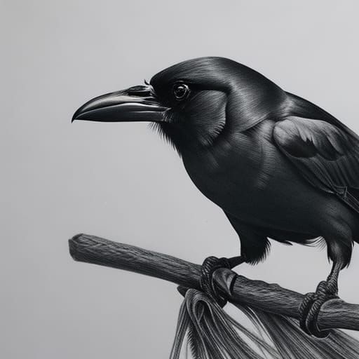 Crow Sketch Limited Edition Fine Art Print From Original Drawing. Free  Shipping. - Etsy