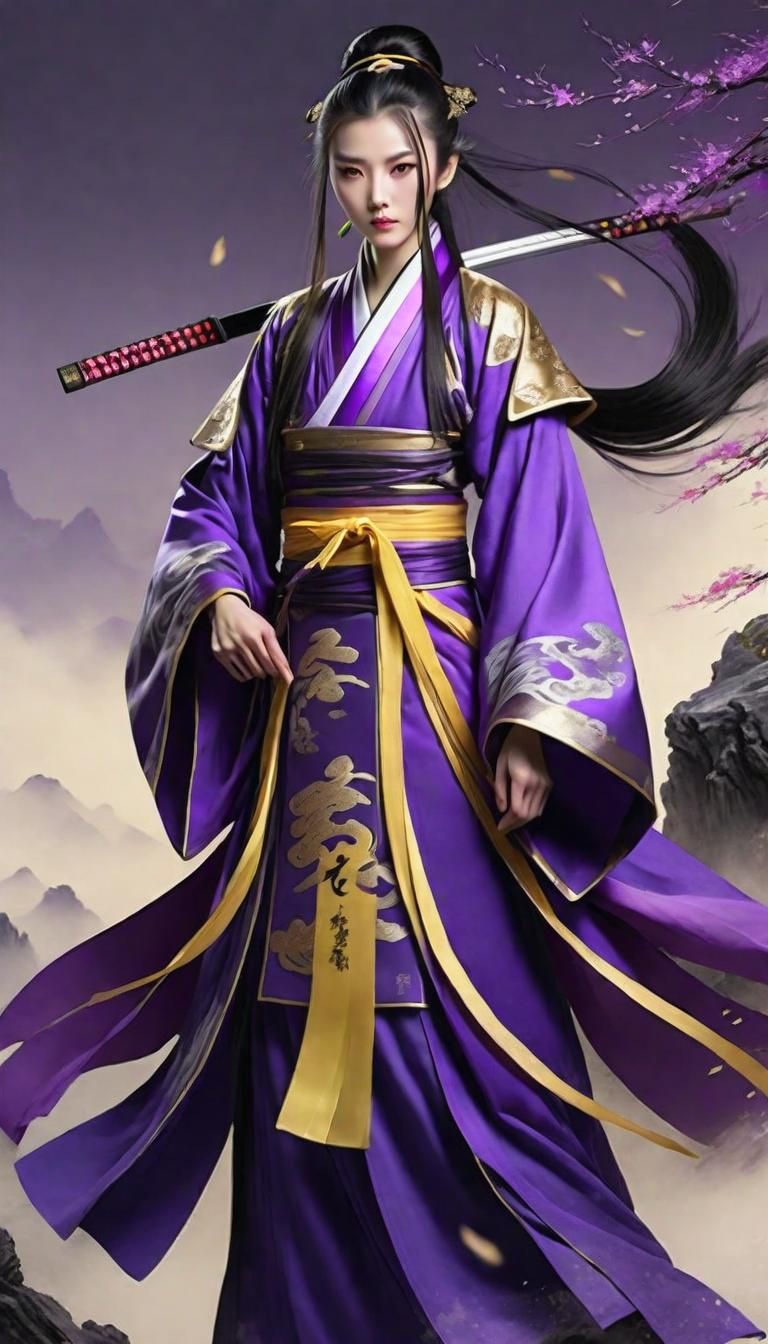 Wuxia Hero Violet - Ai Generated Artwork - Nightcafe Creator