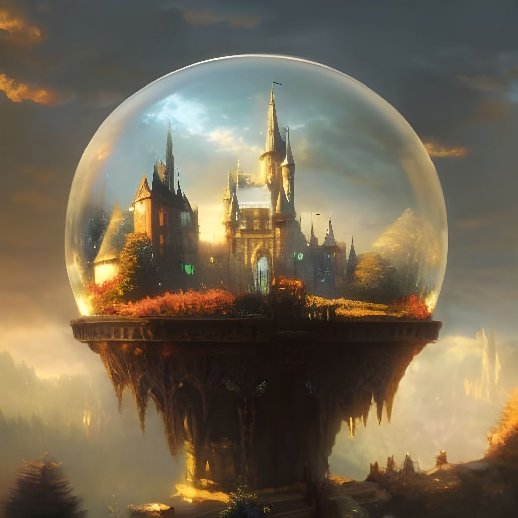 Castle in a crystal clear ball  undefined
