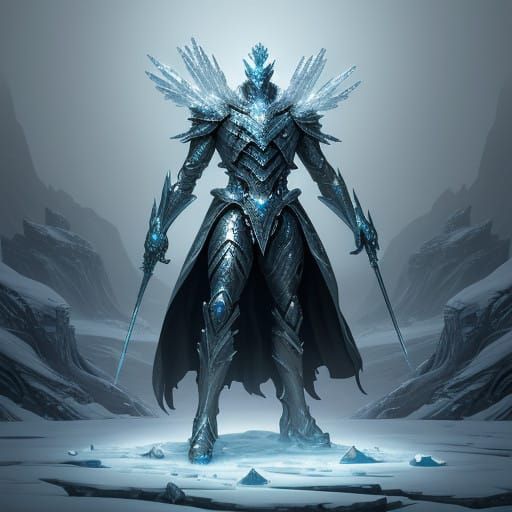 Frost Ruler - Futuristic AC Robot in Icy Regalia