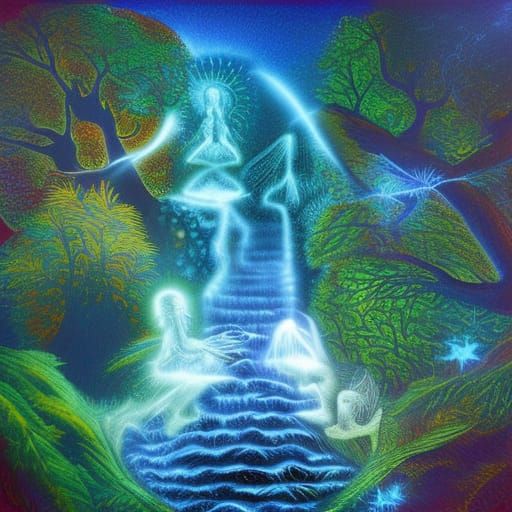 Surreal Stream of Awakening. enlightenment, illumination, mystical ...