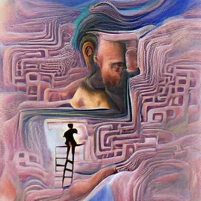 A man exploring himself 