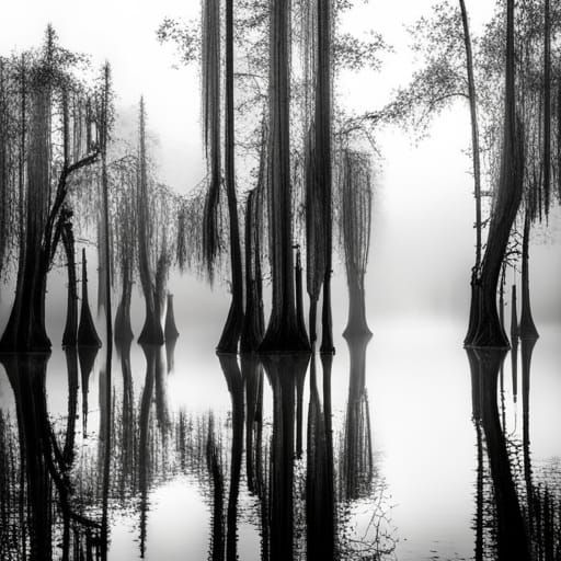 Louisiana swamp, full of Cyprus trees with Spanish Moss, Egrets ...