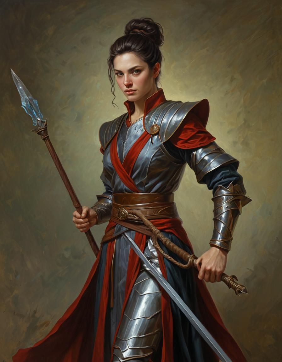 Dalish Battle-Mage Portrait in Academicism Style
