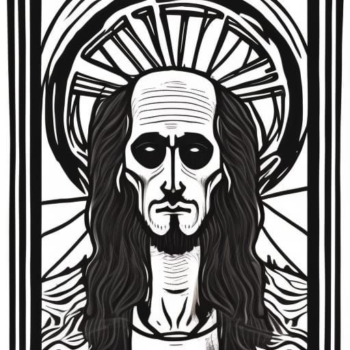 Jesus Christ plays guitar in a black metal band