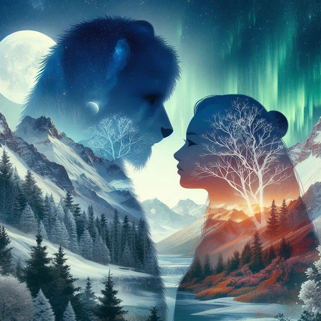 Beauty and The Beast style double exposure