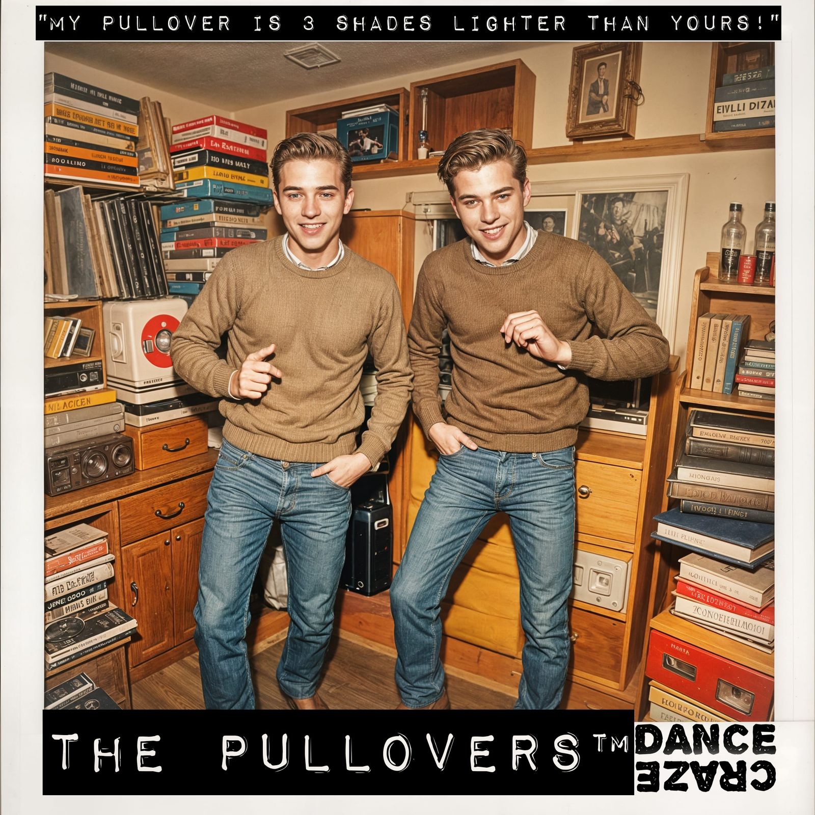 "The Pullovers" release their new hit single "My Pullover is 3 Shades Lighter Than Yours!" (Dance Craze Records 1958)