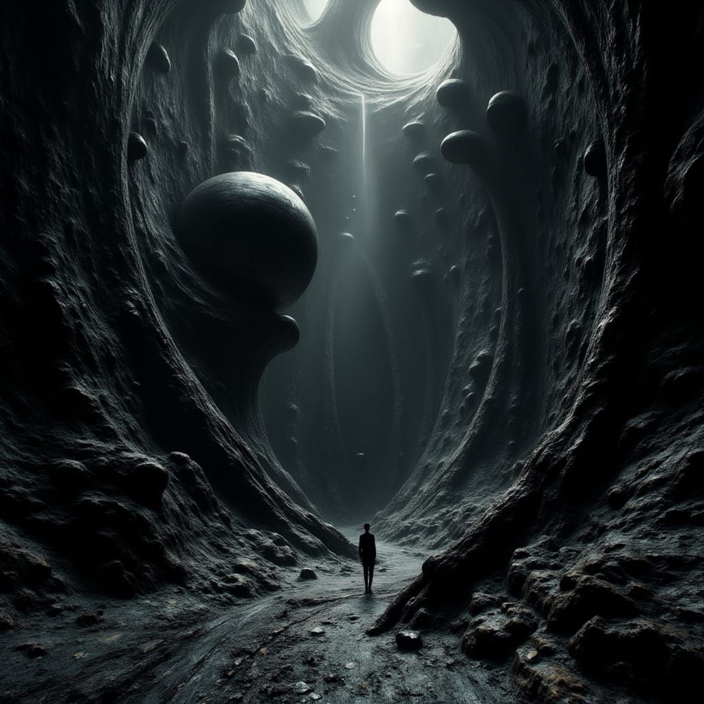 Biomechanical Black Paradise in H.R. Giger Style