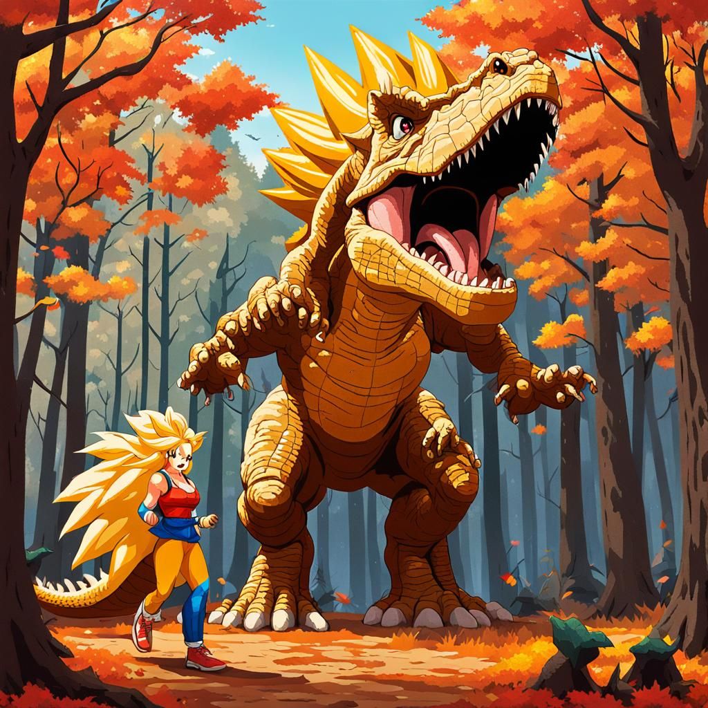 Funny Fail. Super Saiyan Dino
