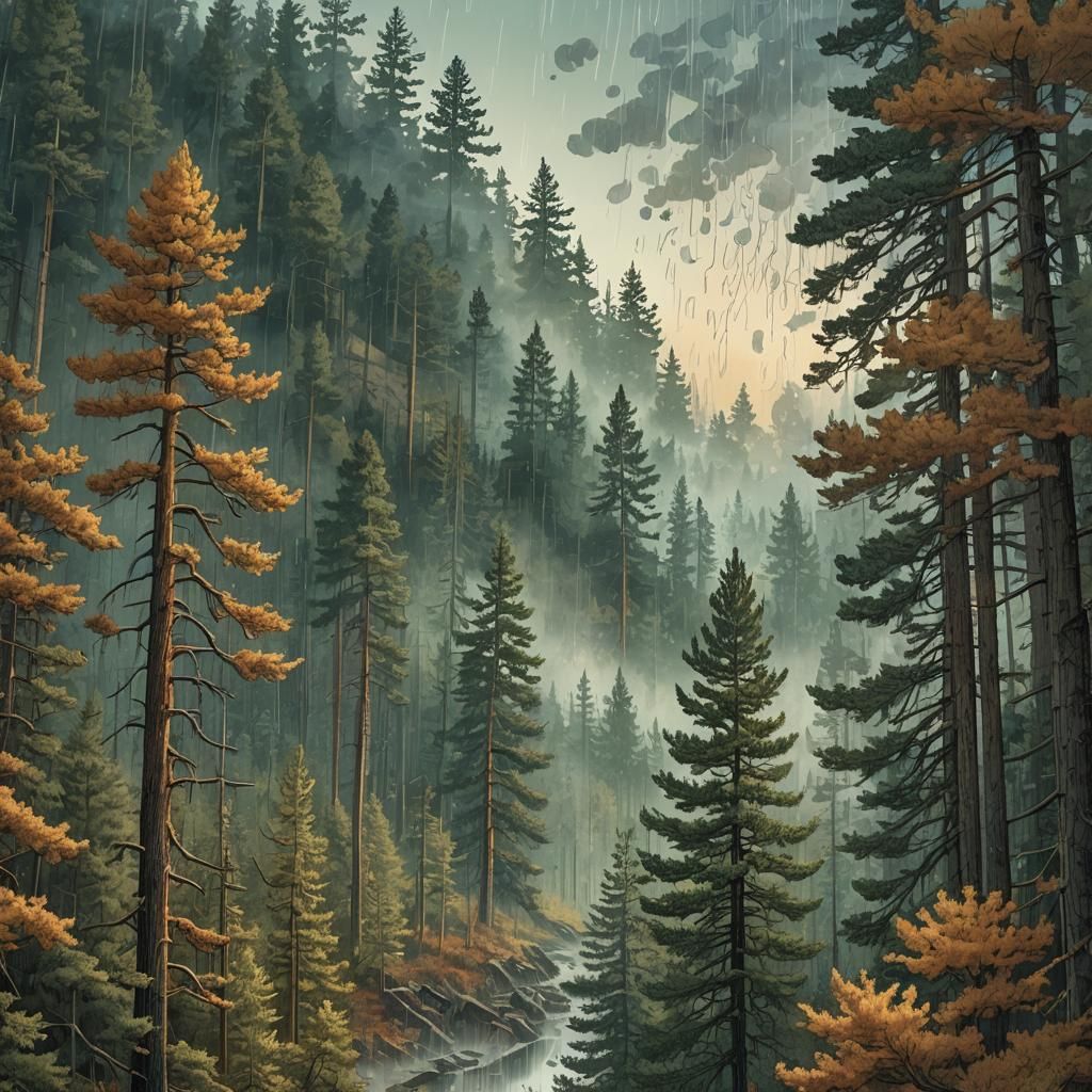 national park, pine forest, autumn  by @Base the Bass