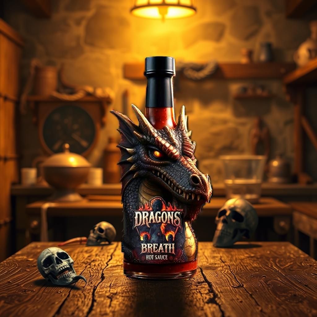 "Dragon Breath" hot sauce made of Carolina Reaper pepper and real Dragon's breath