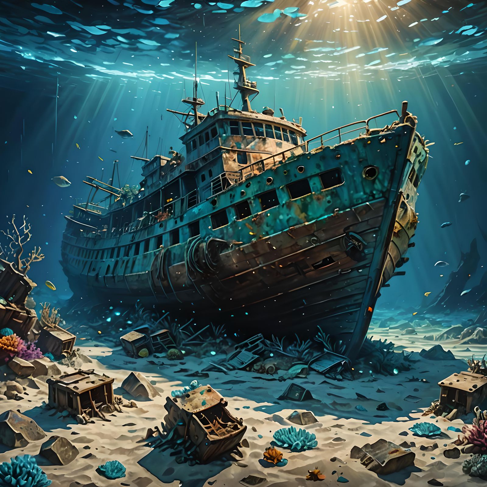 Underwater Shipwreck   by @Kotori