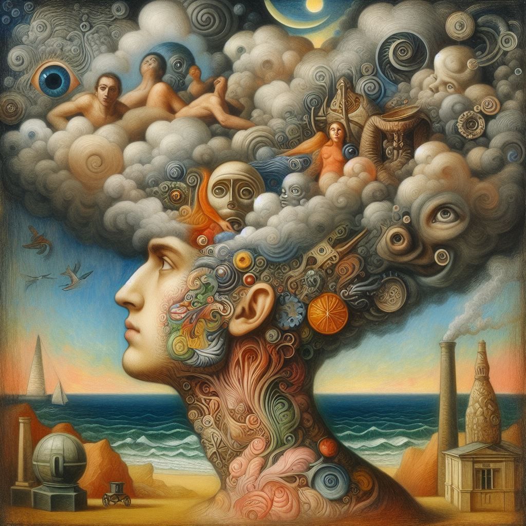 Avoir la tête dans les nuages -To have the head in the cloud...