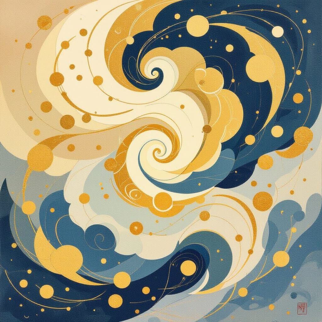 Golden Shapes Swirling in the Wind