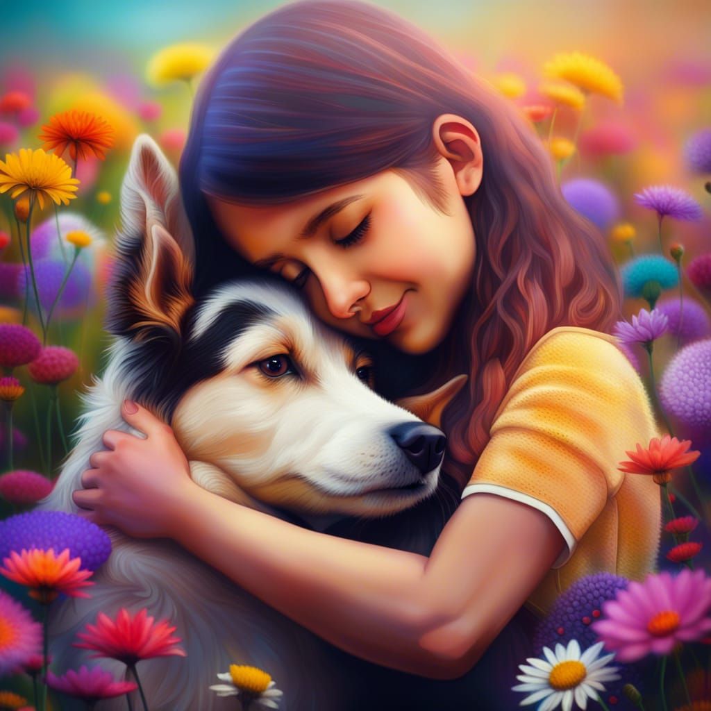 Girl and dog