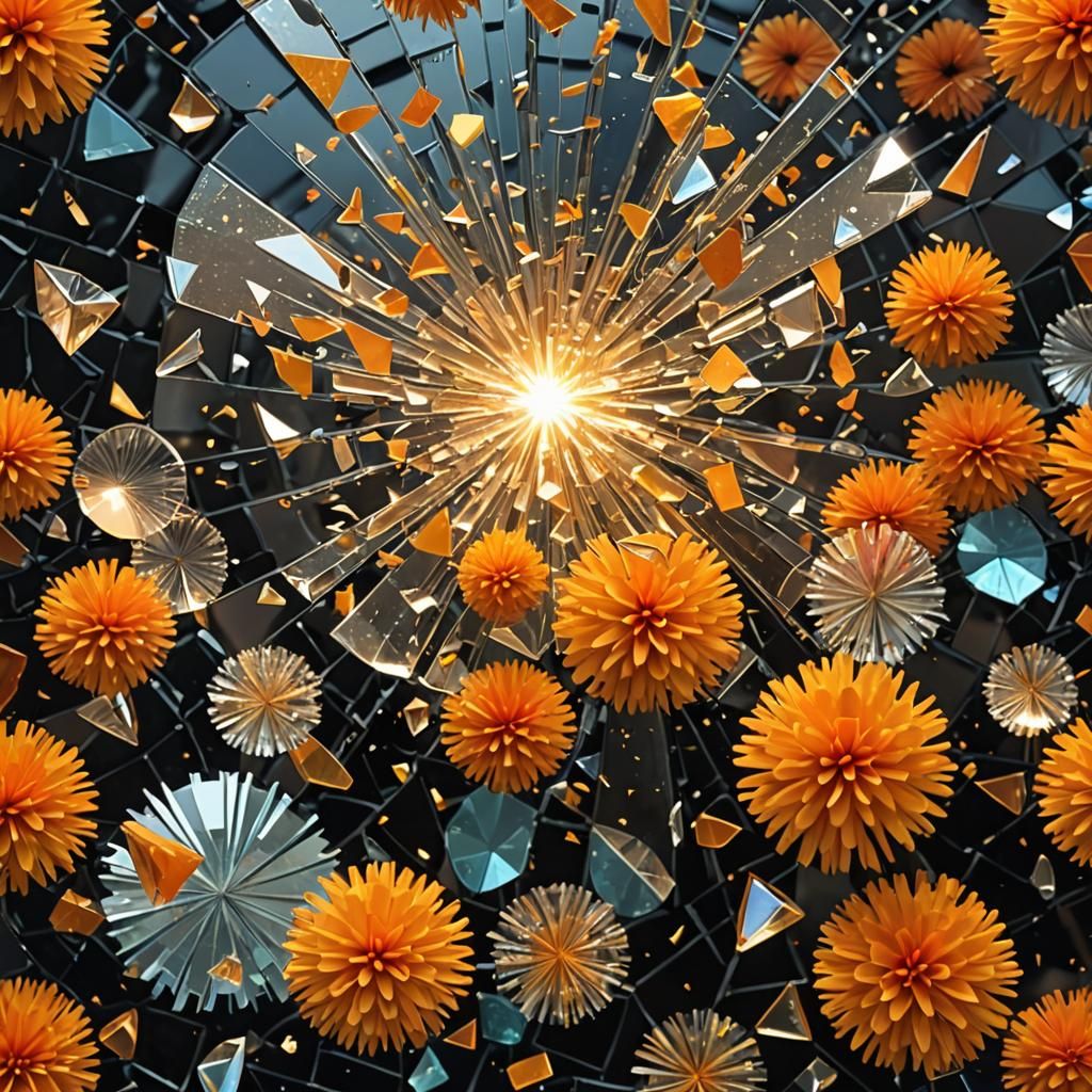 Shattered Glass Flowers