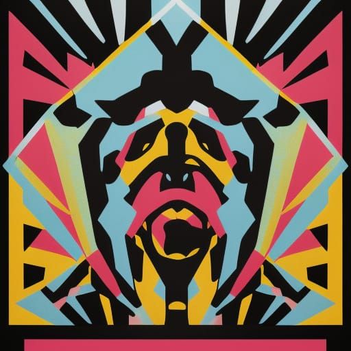 The stones ape theory Screen print, pop art, splash screen a...