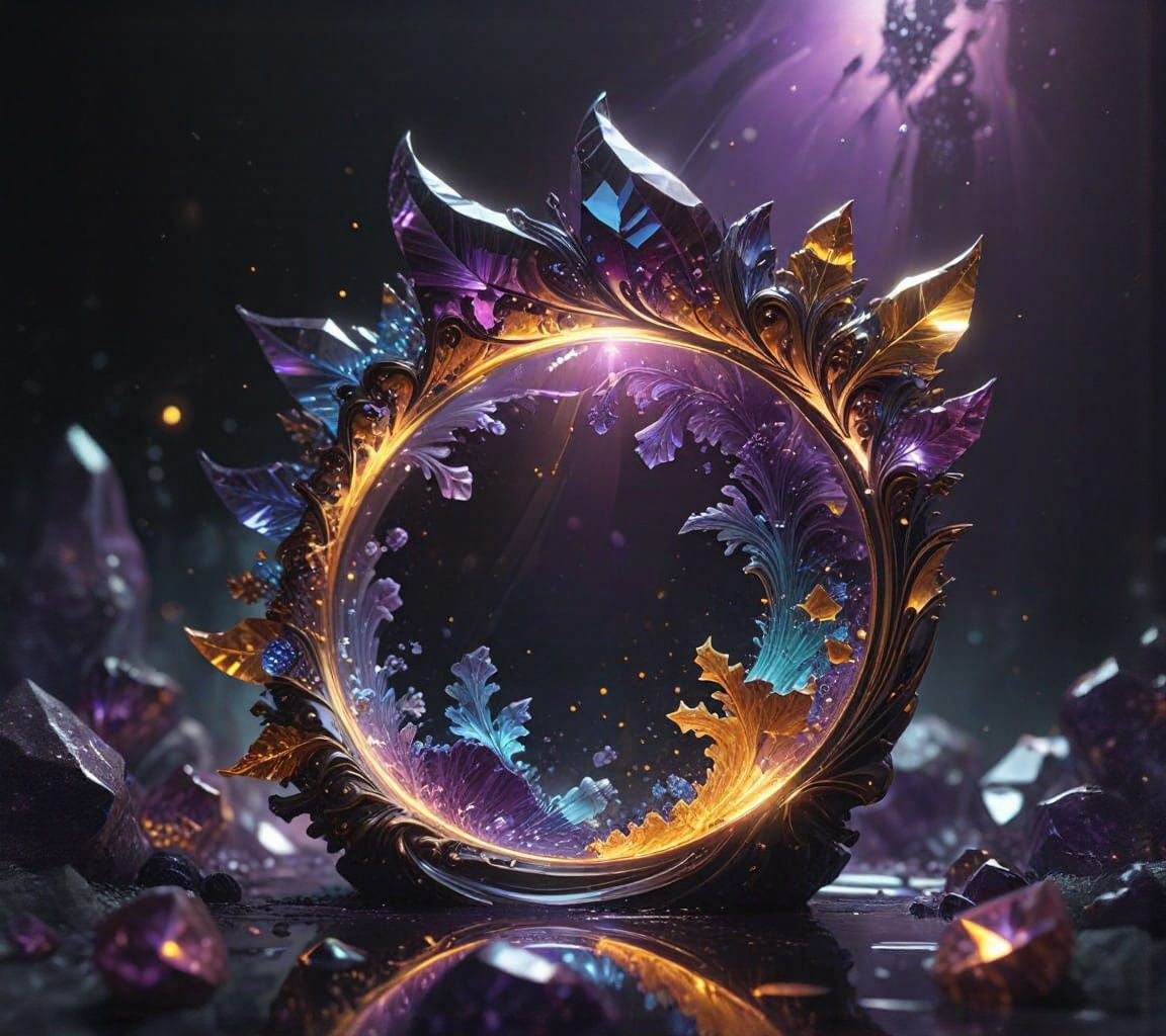 A Mandelbrot curve carved from multicolored crystal a masterpiece, 8k resolution, dark fantasy concept art, by Greg Rutkowski, dynamic light...