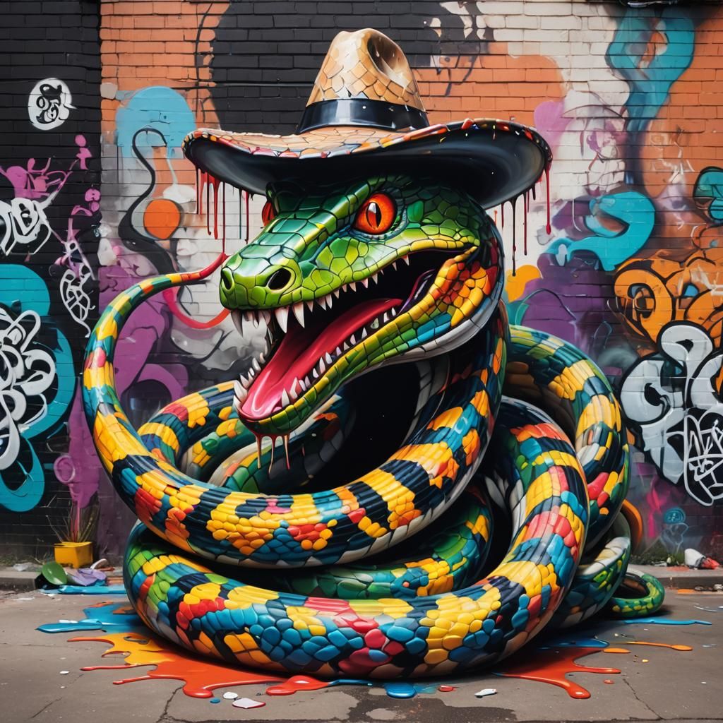 giant snake whit sombrero