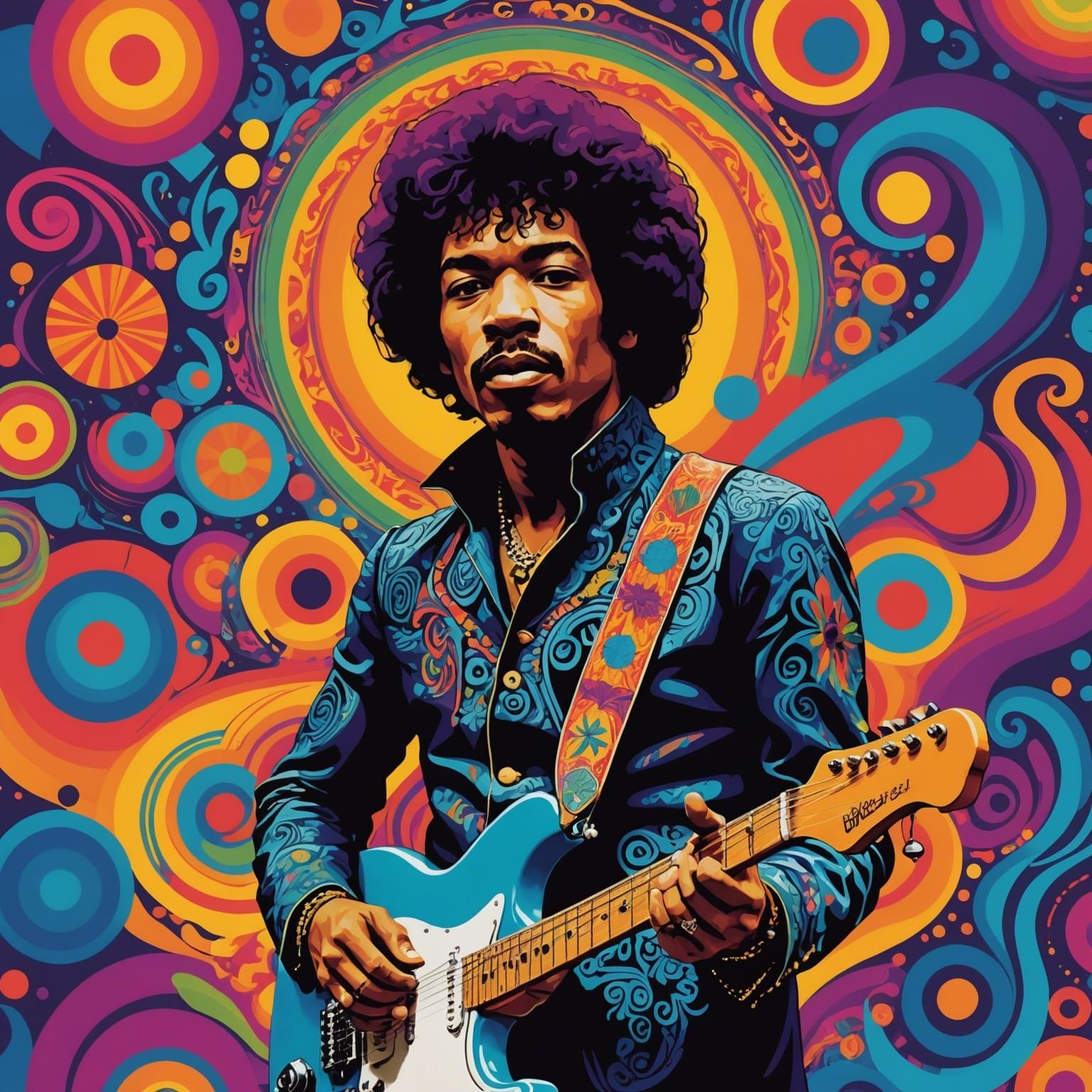 Groovy 60s vibes! Jimi Hendrix  by @Sergei 