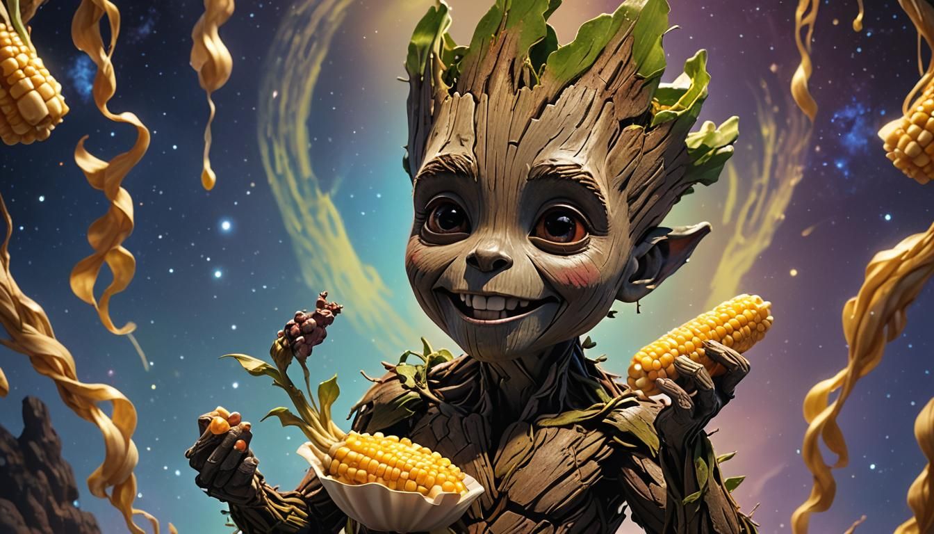 Disney Groot likes  Disney arts of  moonlight fairy and eats...