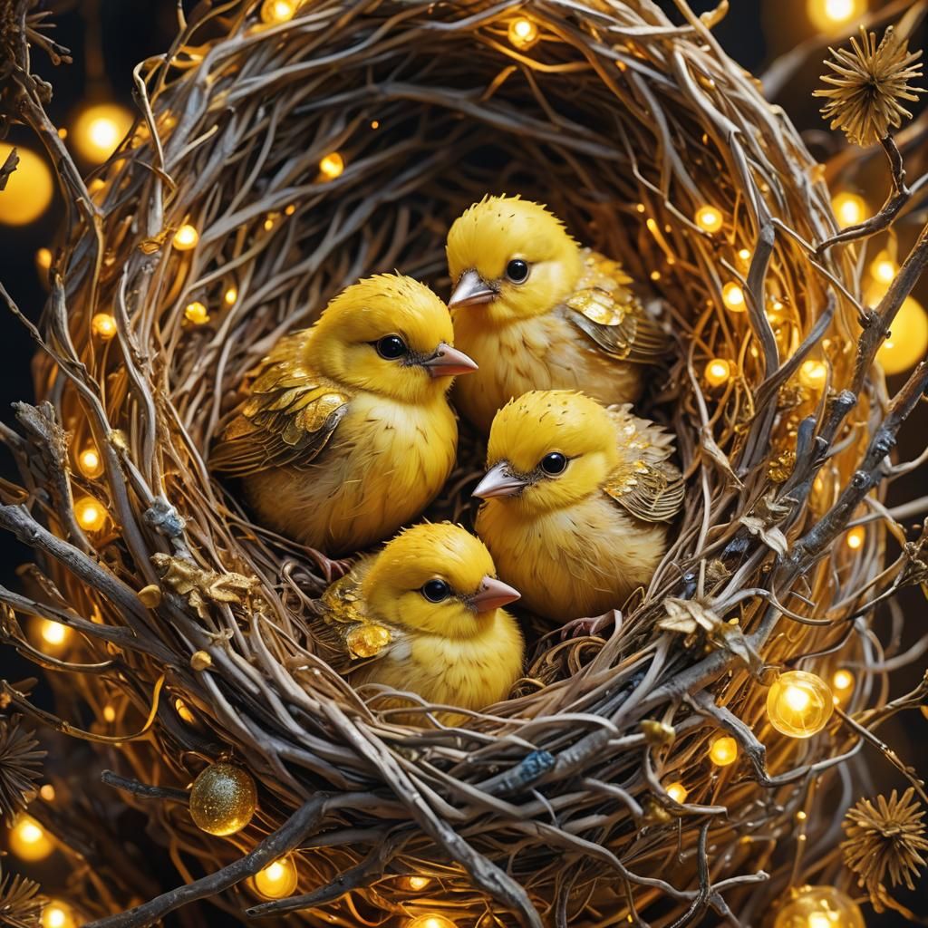 yellow new born birds