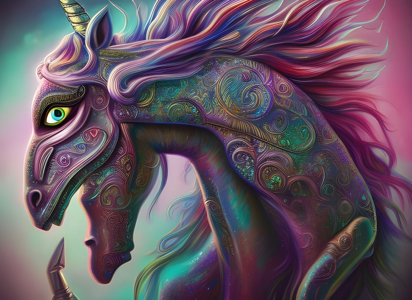 The original Rainbow Unicorn chasing it's tail
