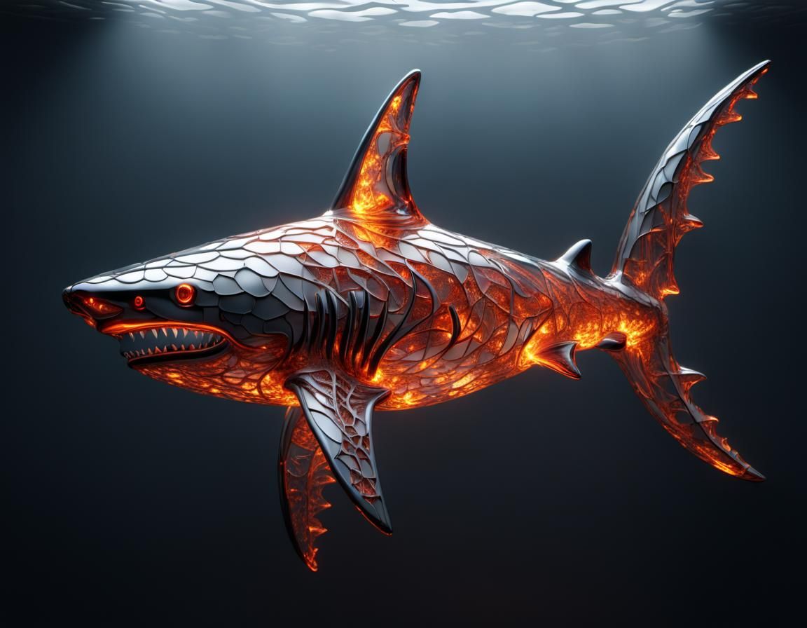 Molten Lava Shark AI Generated Artwork NightCafe Creator