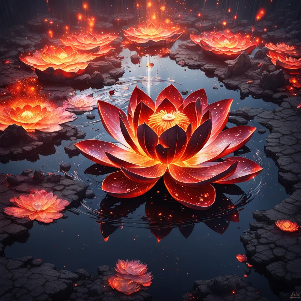 Lotus of Fire  by @barmbarm