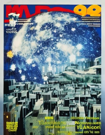 Magazine cover with people celebrating holiday <lora:Anime:1...