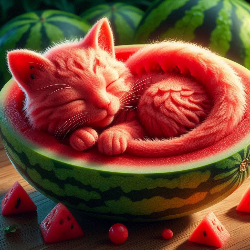 watermelon cat