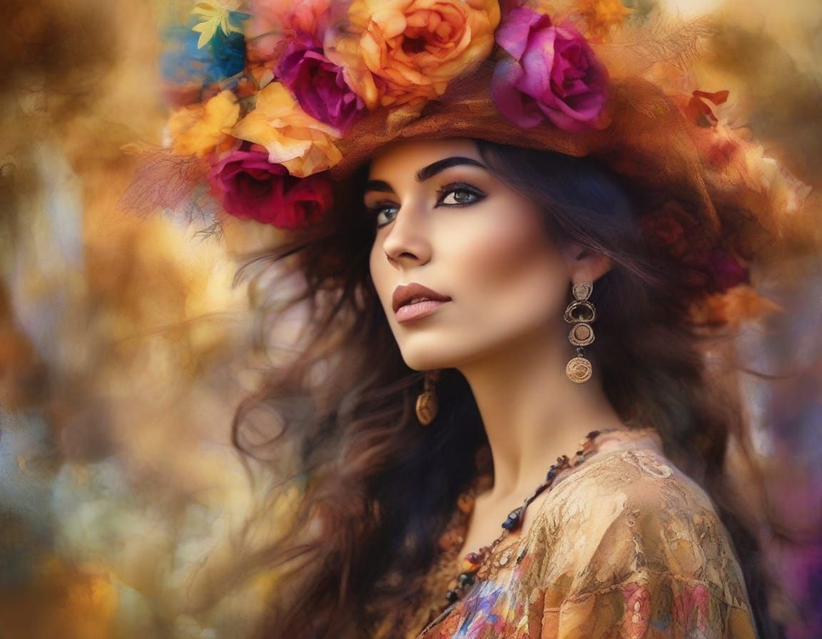 Elegance clings to her softly, in every glance, in every sway,  she walks like a poem of a bohemian Gypsy ...  by @Pinto