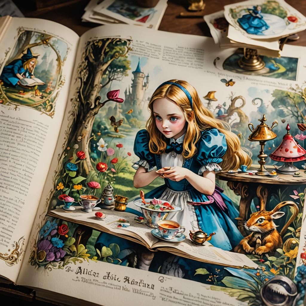 Alice in Wonderland story book  by @GAi