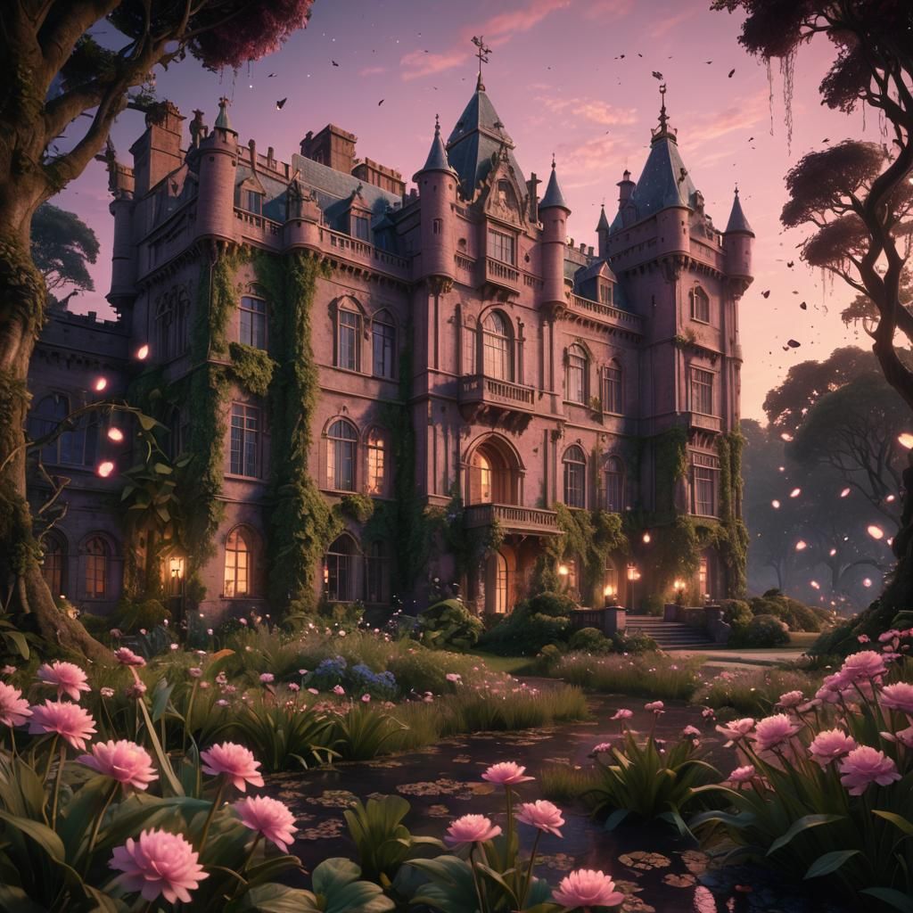Scone Palace Sunset: Detailed Matte Painting