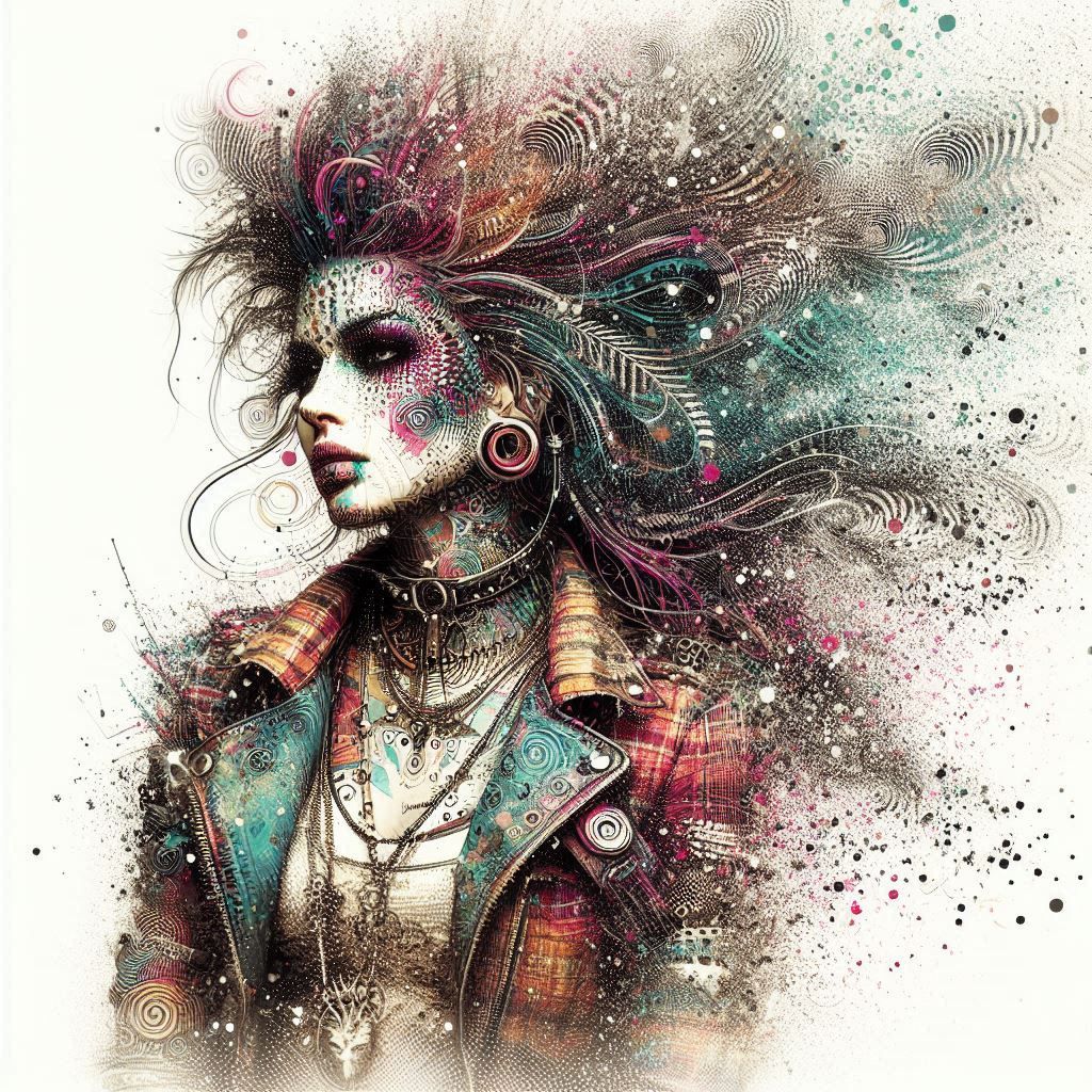 double exposure beautiful fantasy DALL-E 3 portrait landscap...