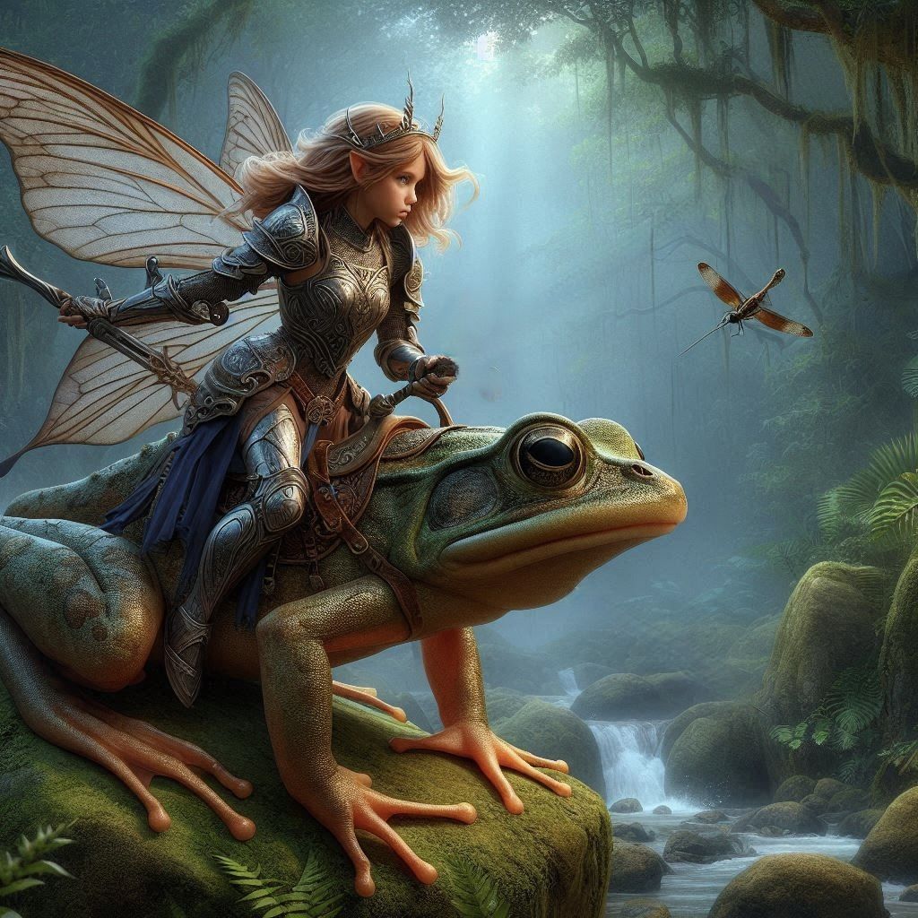 Fairy warrior riding frog 2