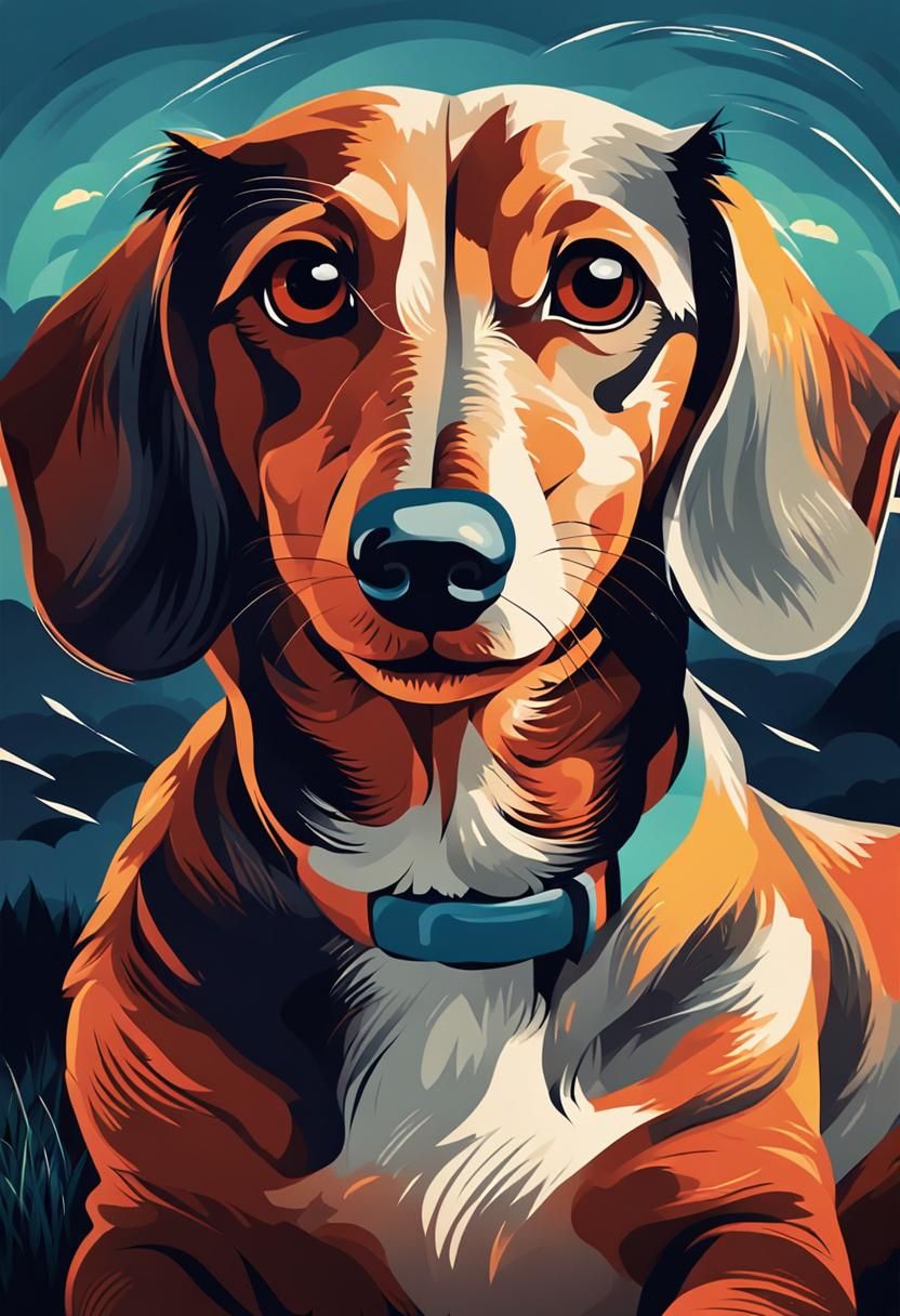 Dachshund vector style
