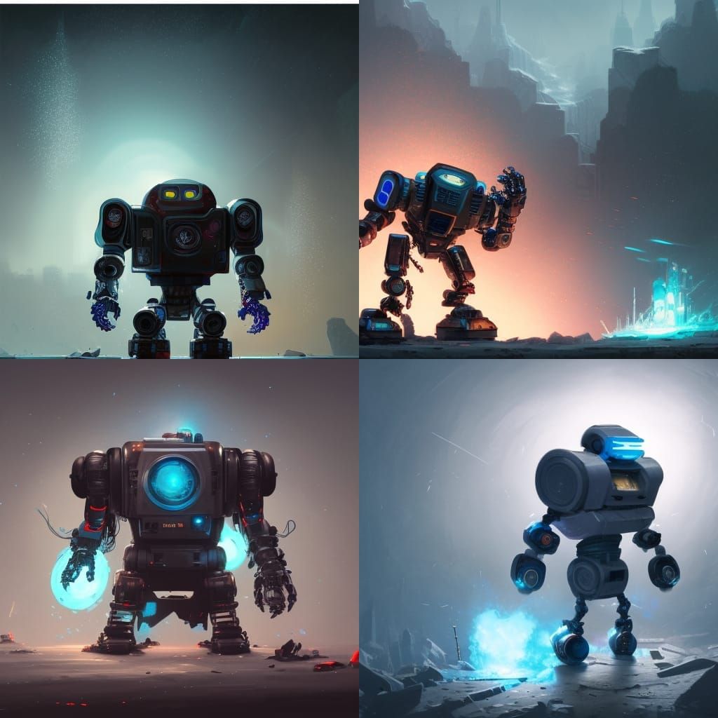 boombox ice box robot, a masterpiece, 8k resolution, dark fa...
