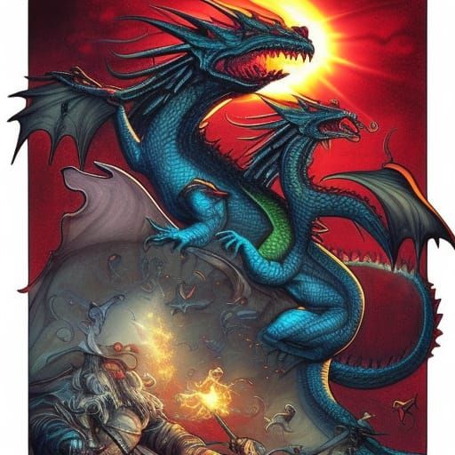 wizard riding a dragon - AI Generated Artwork - NightCafe Creator