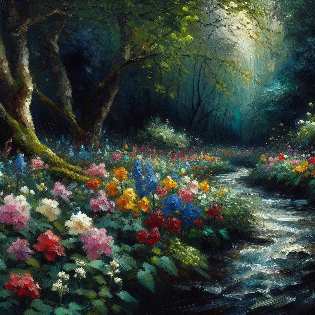 Dense Woods and Flowers
