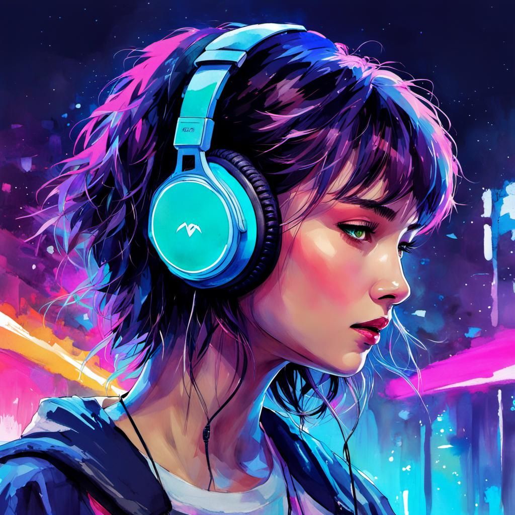 Vaporwave girl - AI Generated Artwork - NightCafe Creator